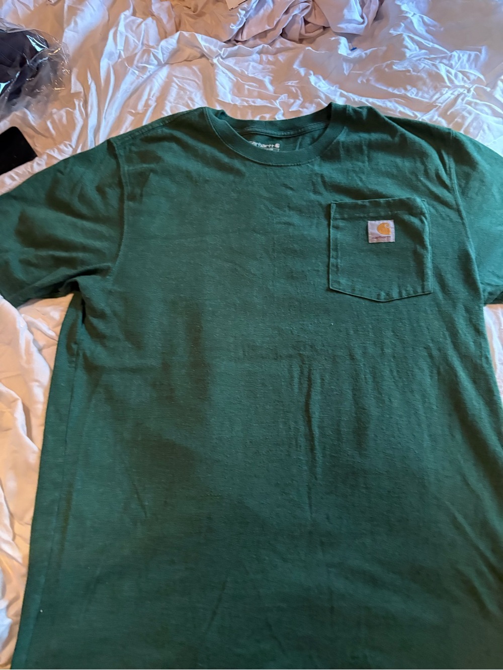 Carhartt Men's Short-Sleeve Pocket Tee in Forest Green size M